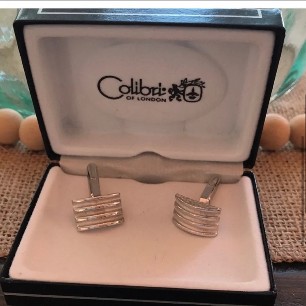 Colibri Of London Cuff Links Silver Tone